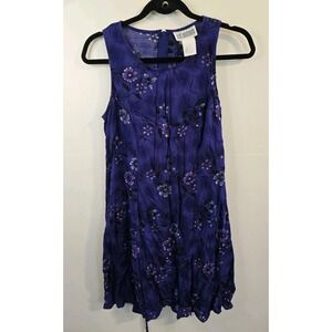 Vintage Jodi‎ Michaels Lightweight Purple Floral Dress Corset Back